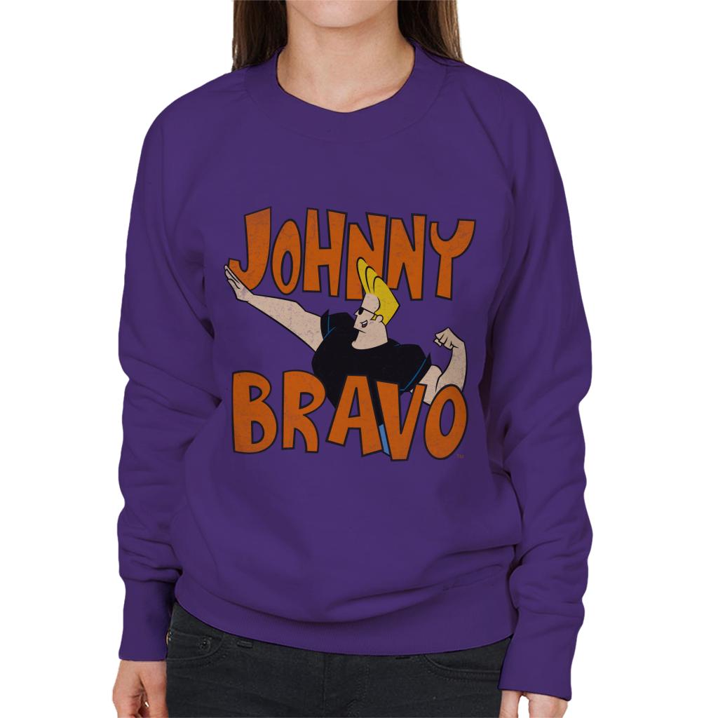 Johnny Bravo Side Pose Logo Women's Sweatshirt-ALL + EVERY