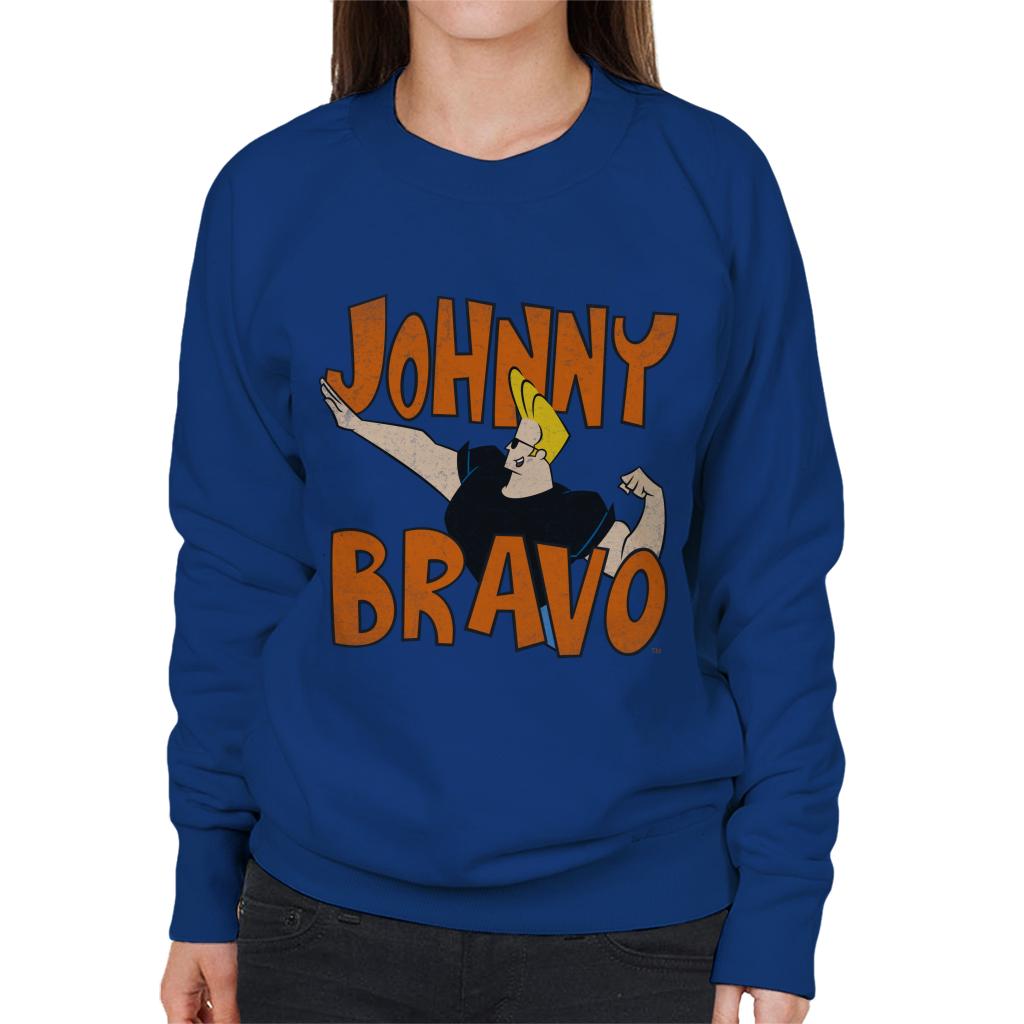 Johnny Bravo Side Pose Logo Women's Sweatshirt-ALL + EVERY