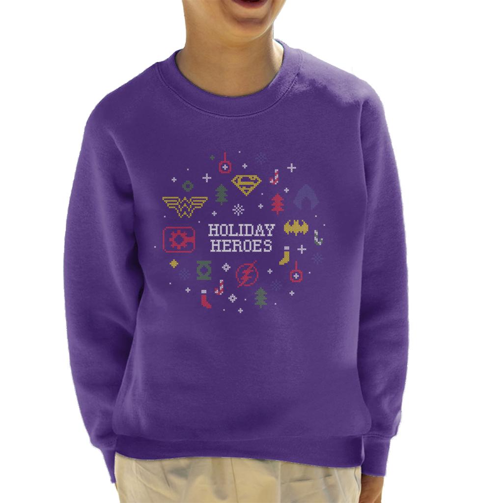 Justice League Christmas Holiday Heroes Kid's Sweatshirt-ALL + EVERY