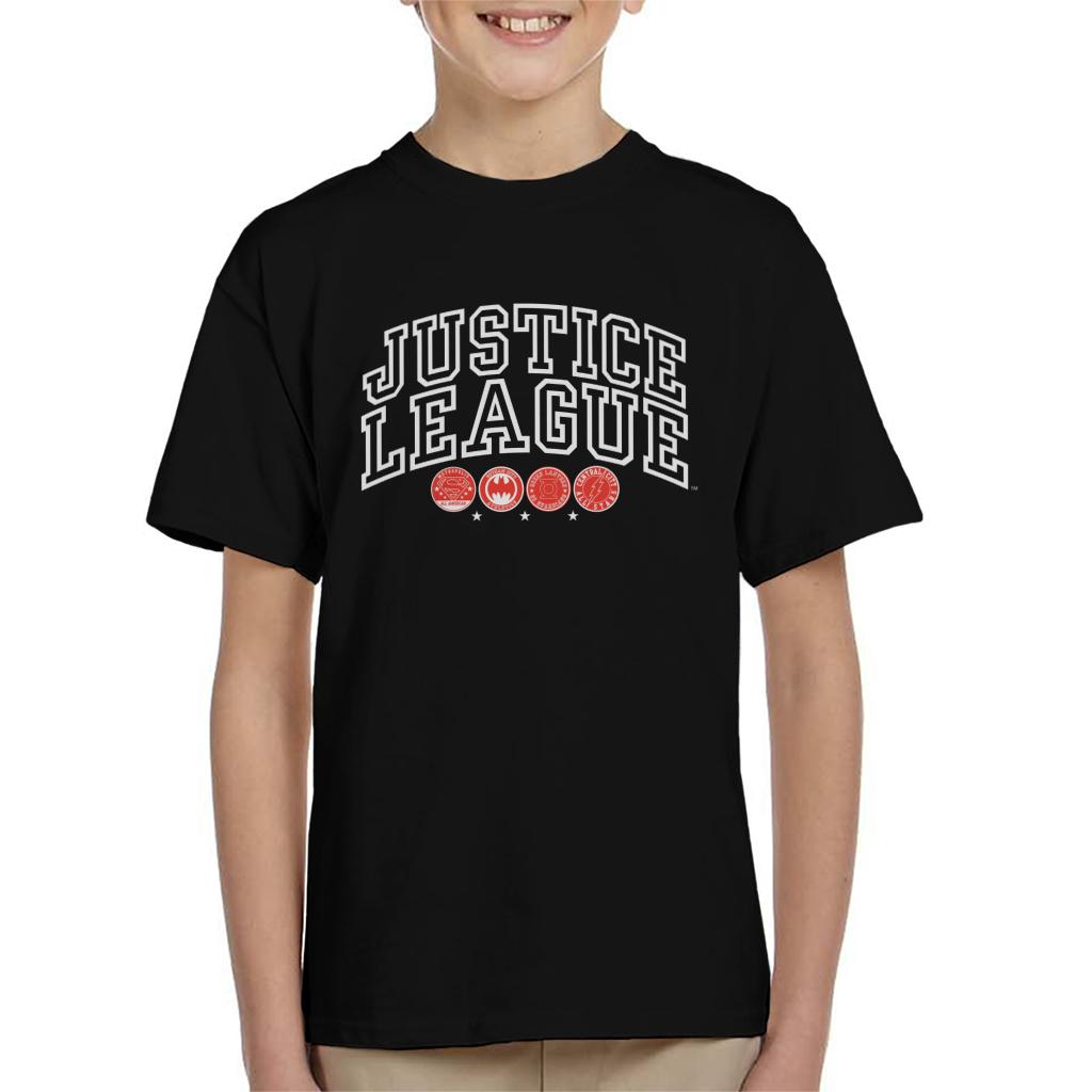 Justice League Character Logos Kid's T-Shirt-ALL + EVERY