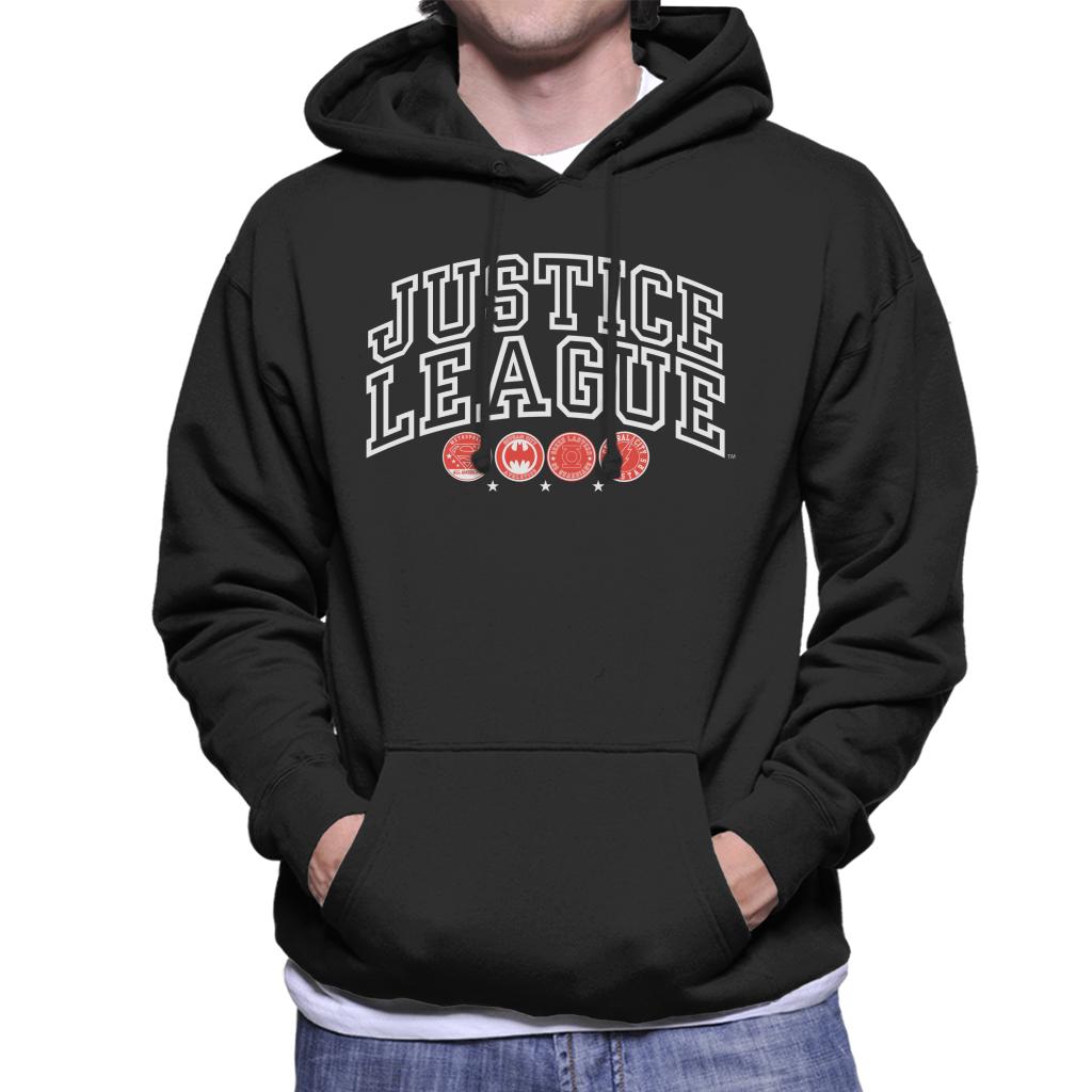 Justice League Character Logos Men's Hooded Sweatshirt-ALL + EVERY