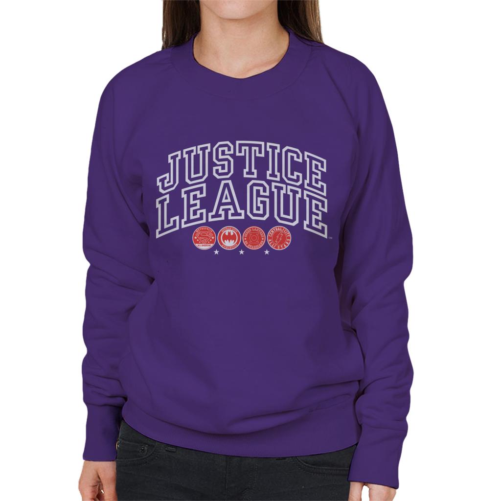 Justice League Character Logos Women's Sweatshirt-ALL + EVERY