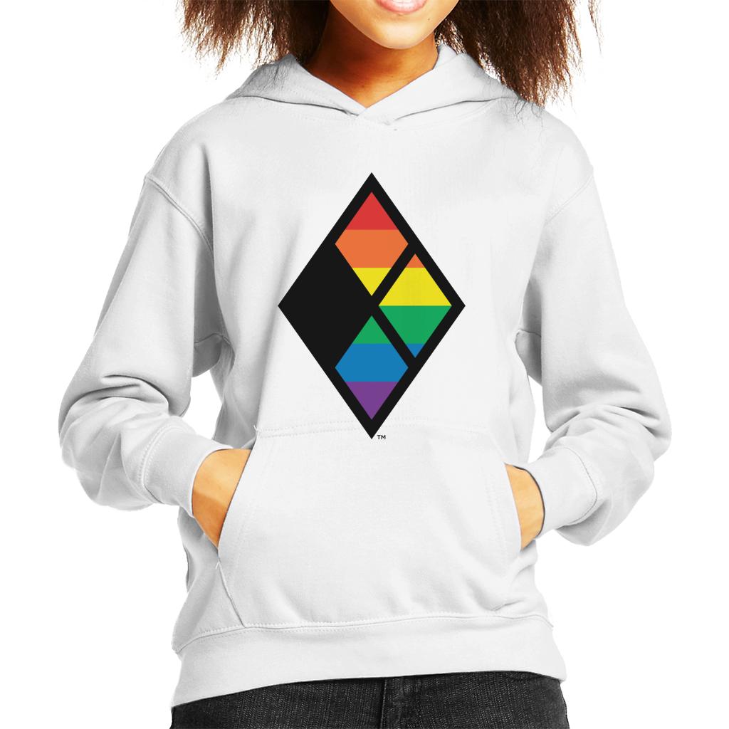 Justice League Diamond Rainbow Logo Kid's Hooded Sweatshirt-ALL + EVERY