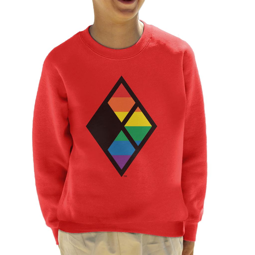 Justice League Diamond Rainbow Logo Kid's Sweatshirt-ALL + EVERY