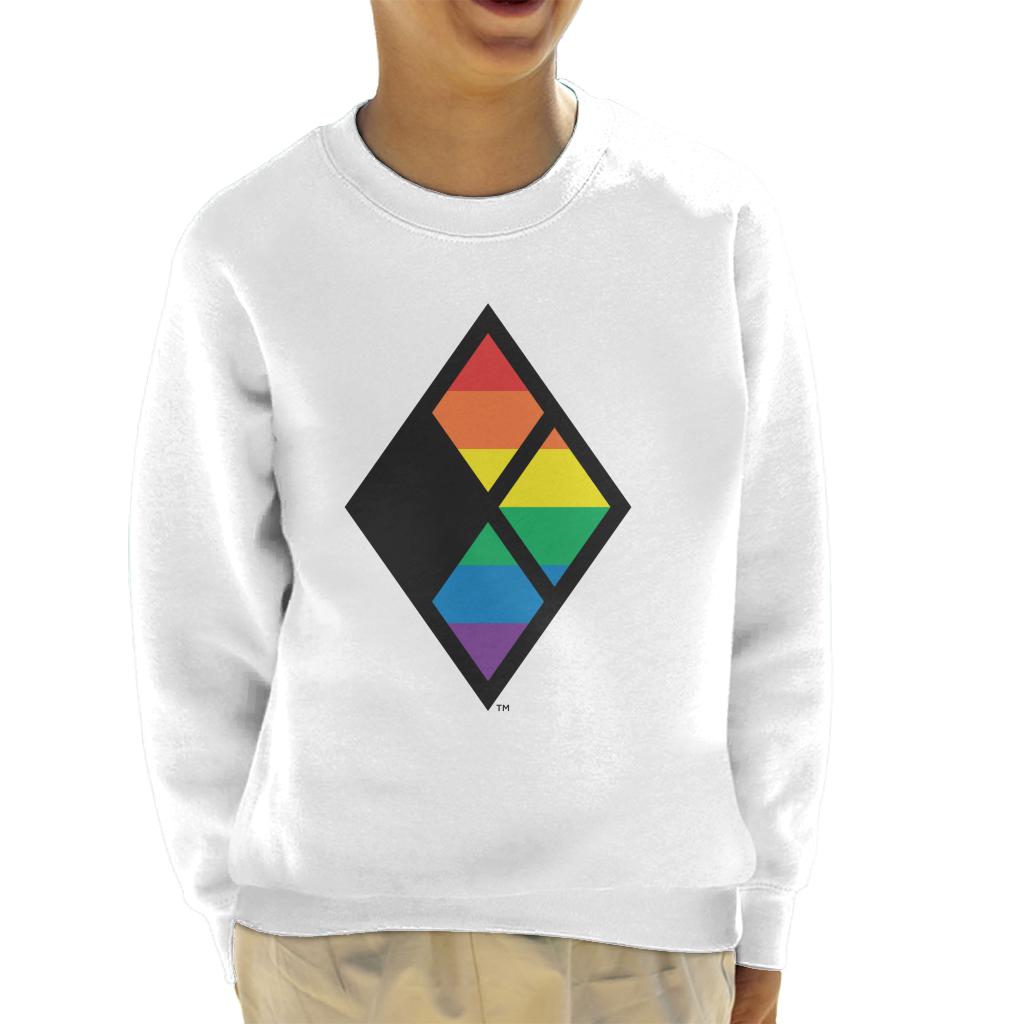 Justice League Diamond Rainbow Logo Kid's Sweatshirt-ALL + EVERY