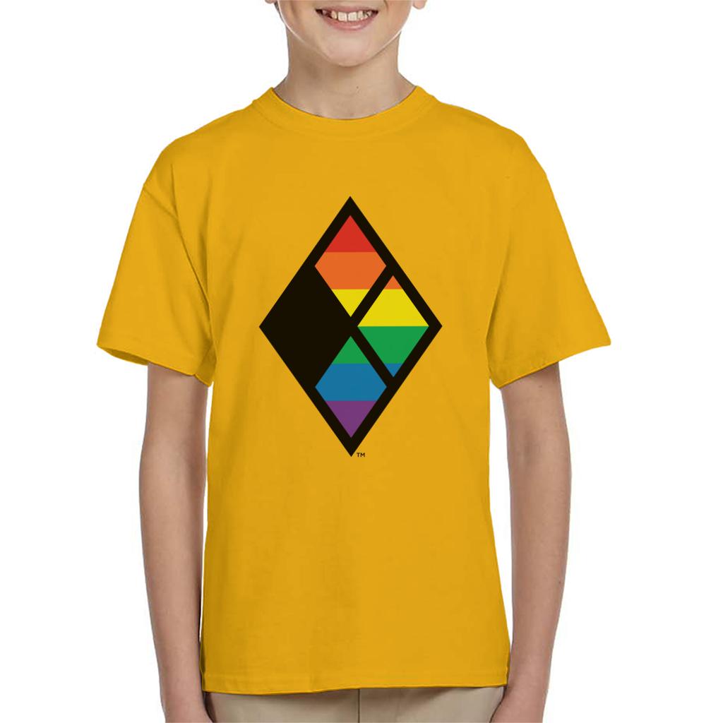 Justice League Diamond Rainbow Logo Kid's T-Shirt-ALL + EVERY