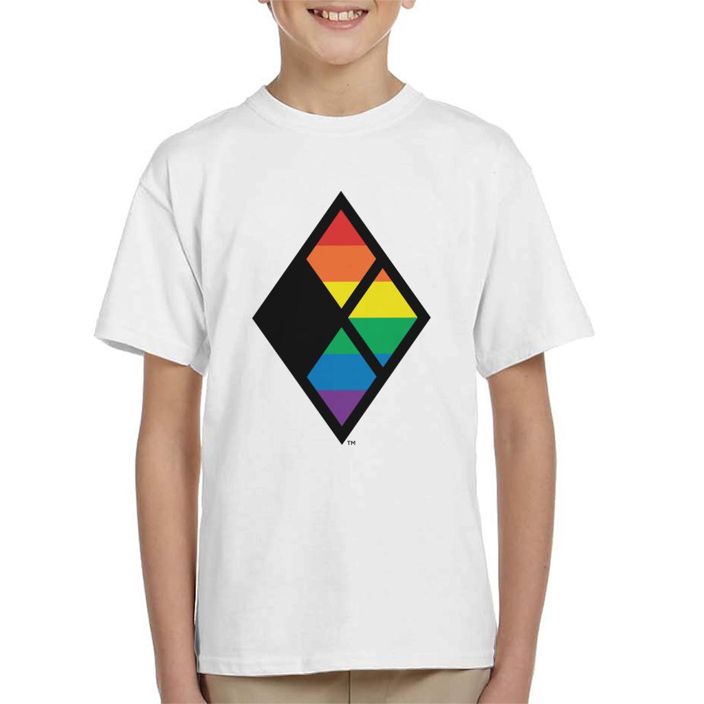 Justice League Diamond Rainbow Logo Kid's T-Shirt-ALL + EVERY