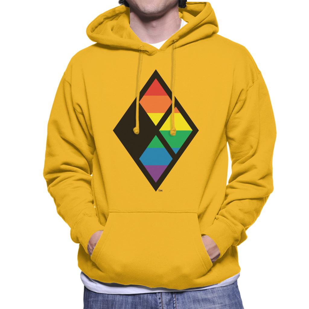 Justice League Diamond Rainbow Logo Men's Hooded Sweatshirt-ALL + EVERY