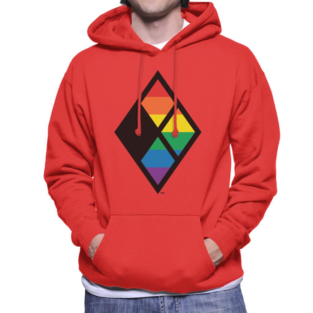 Justice League Diamond Rainbow Logo Men's Hooded Sweatshirt-ALL + EVERY