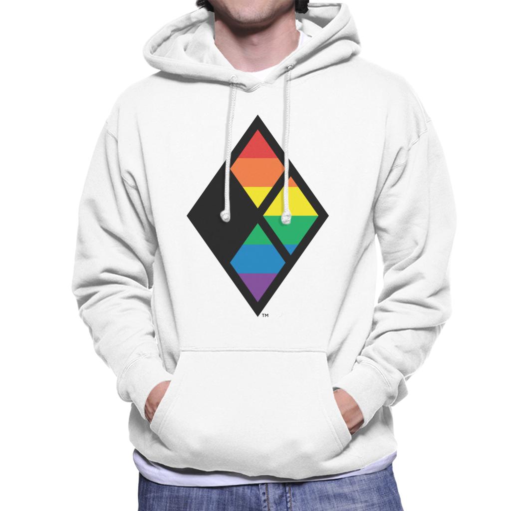 Justice League Diamond Rainbow Logo Men's Hooded Sweatshirt-ALL + EVERY