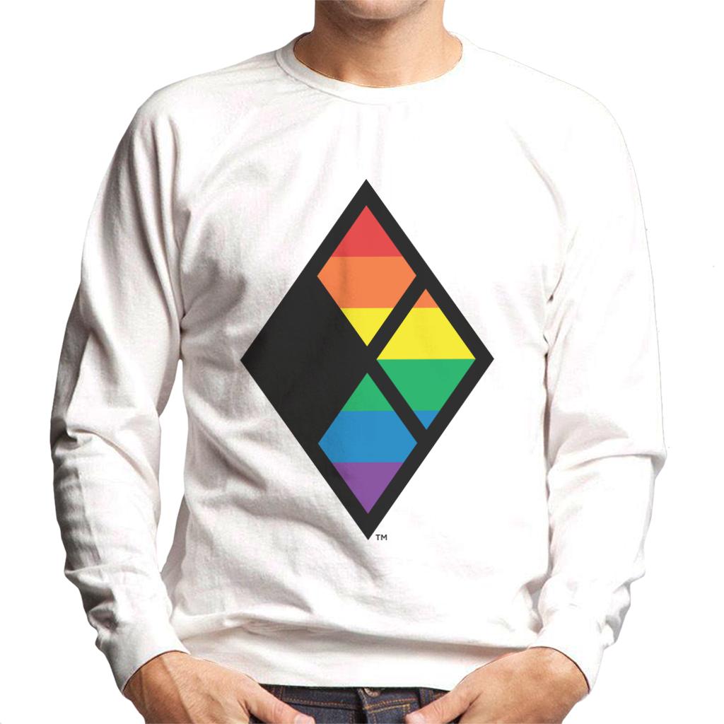 Justice League Diamond Rainbow Logo Men's Sweatshirt-ALL + EVERY