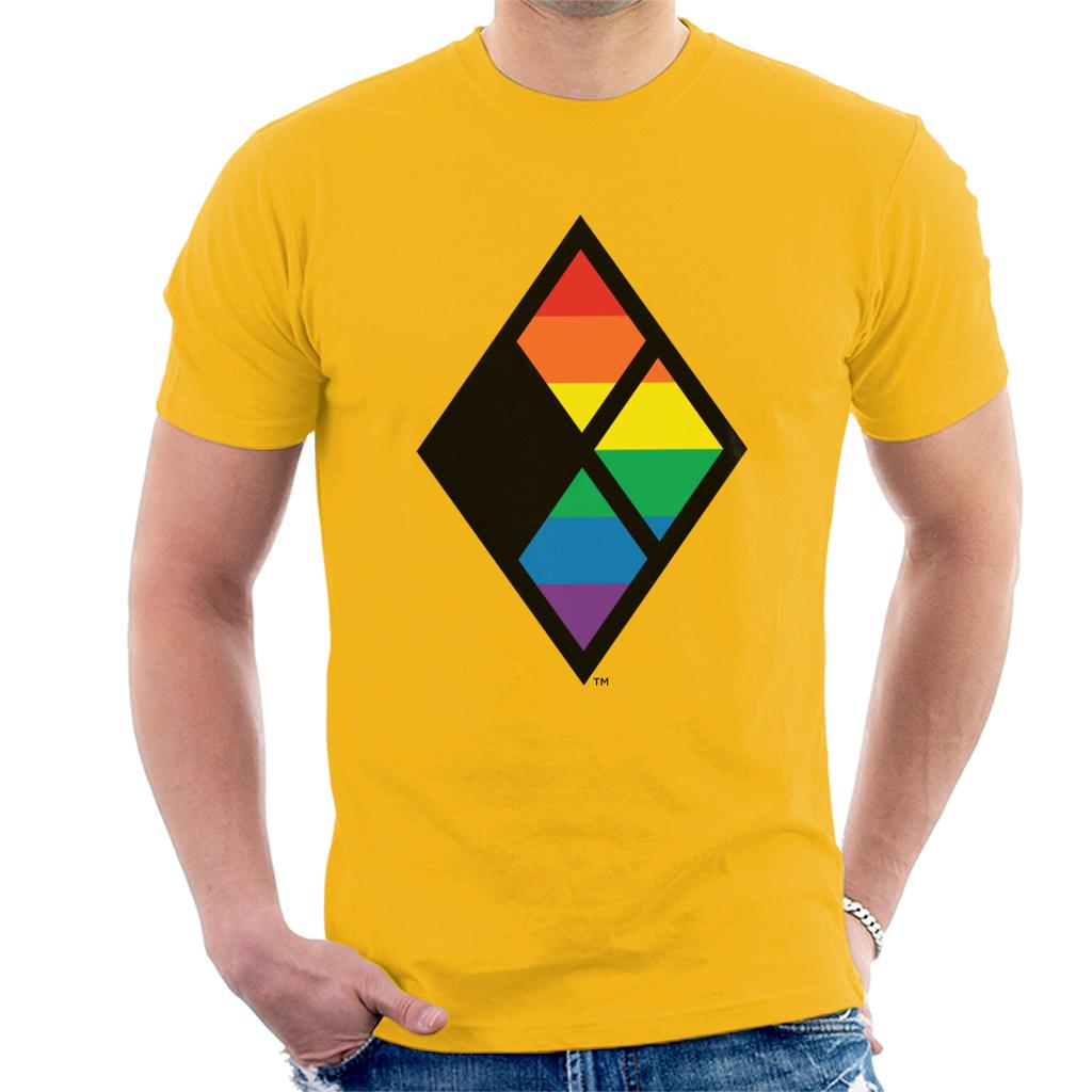 Justice League Diamond Rainbow Logo Men's T-Shirt-ALL + EVERY