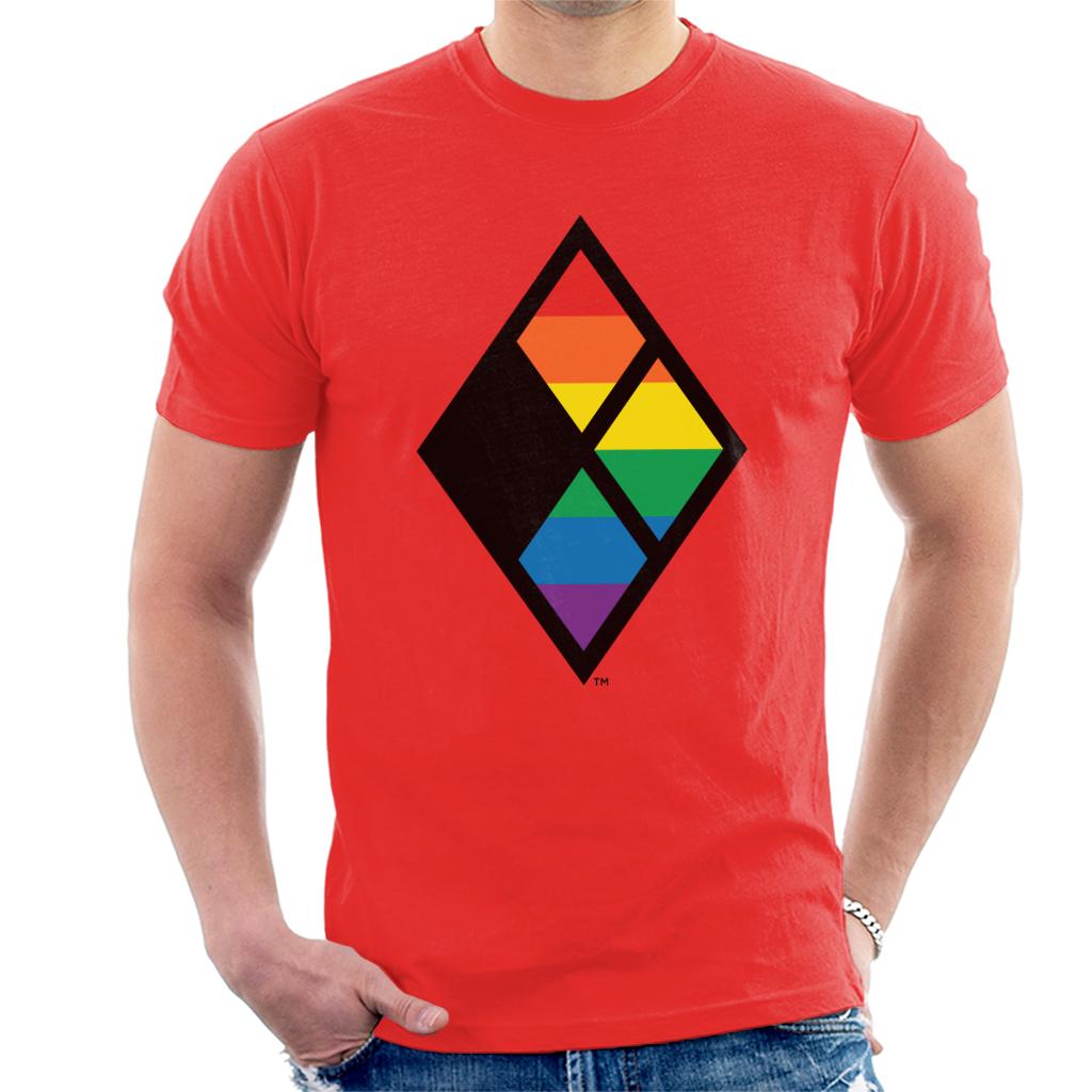 Justice League Diamond Rainbow Logo Men's T-Shirt-ALL + EVERY