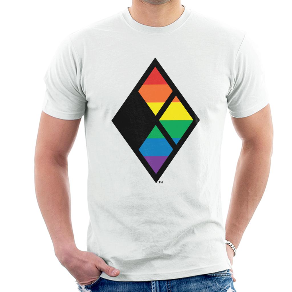 Justice League Diamond Rainbow Logo Men's T-Shirt-ALL + EVERY