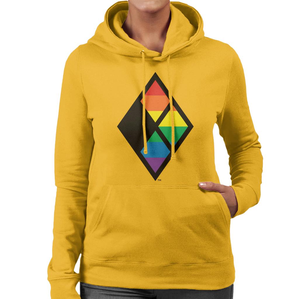 Justice League Diamond Rainbow Logo Women's Hooded Sweatshirt-ALL + EVERY