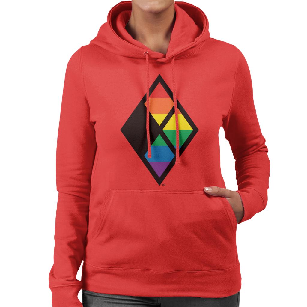 Justice League Diamond Rainbow Logo Women's Hooded Sweatshirt-ALL + EVERY