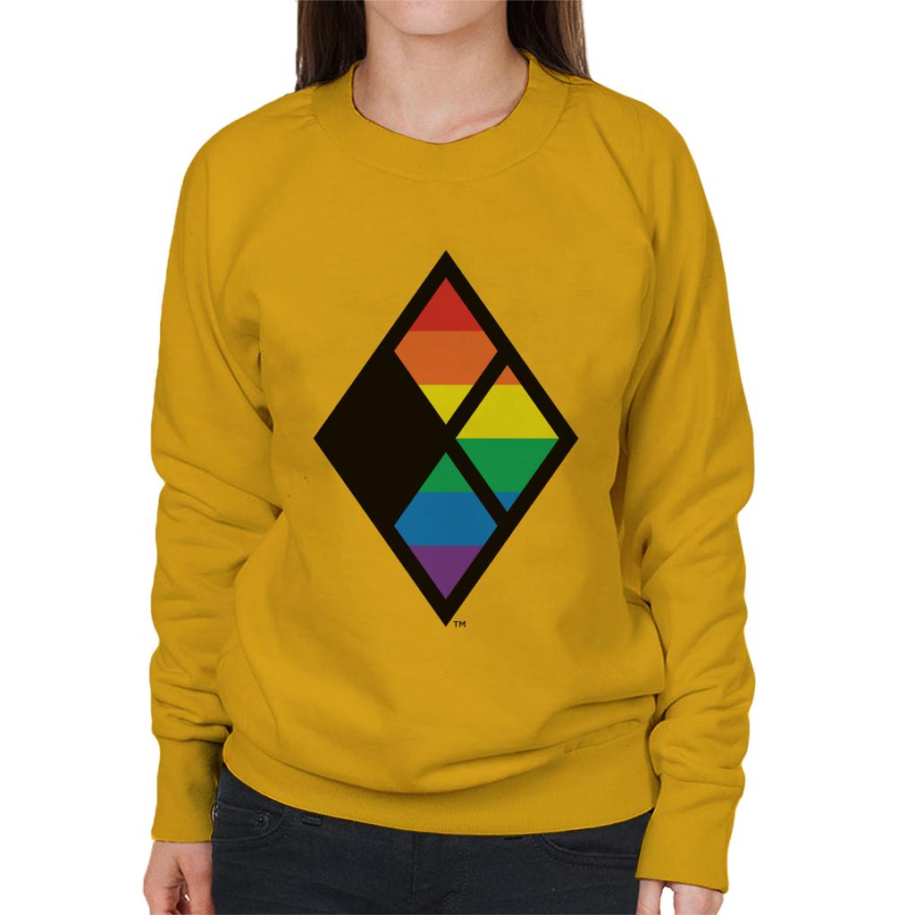 Justice League Diamond Rainbow Logo Women's Sweatshirt-ALL + EVERY