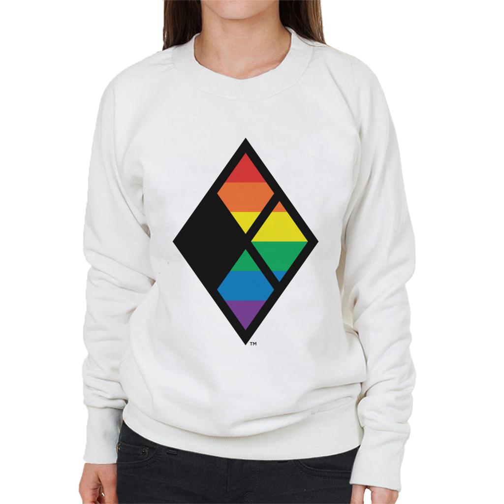 Justice League Diamond Rainbow Logo Women's Sweatshirt-ALL + EVERY