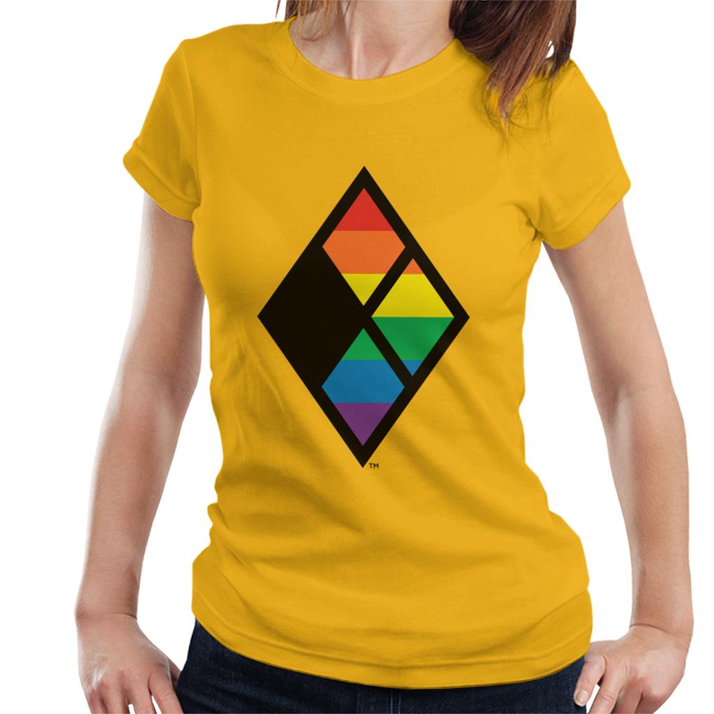 Justice League Diamond Rainbow Logo Women's T-Shirt-ALL + EVERY