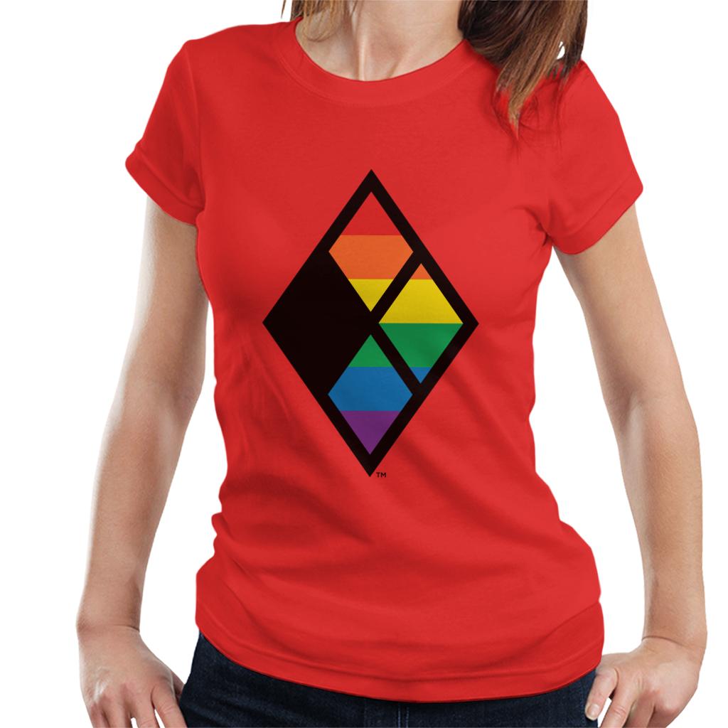 Justice League Diamond Rainbow Logo Women's T-Shirt-ALL + EVERY