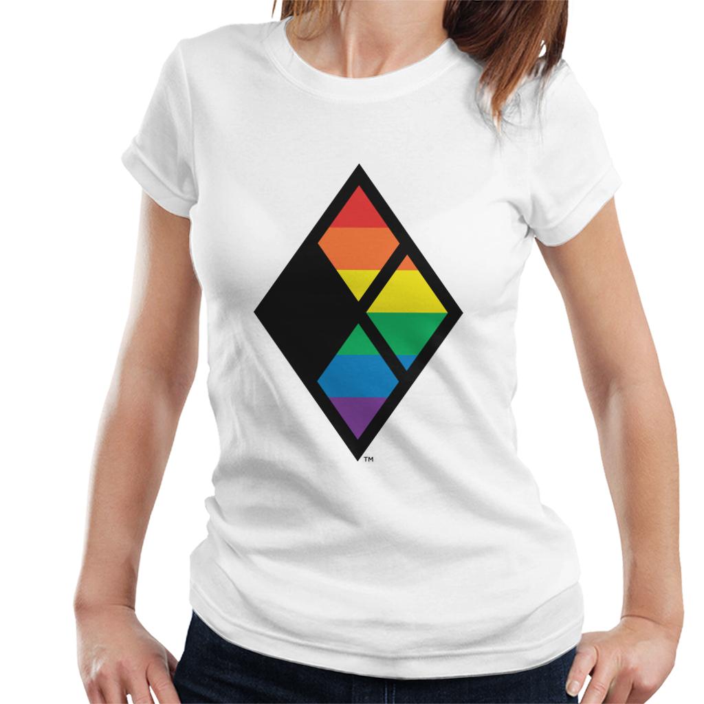 Justice League Diamond Rainbow Logo Women's T-Shirt-ALL + EVERY