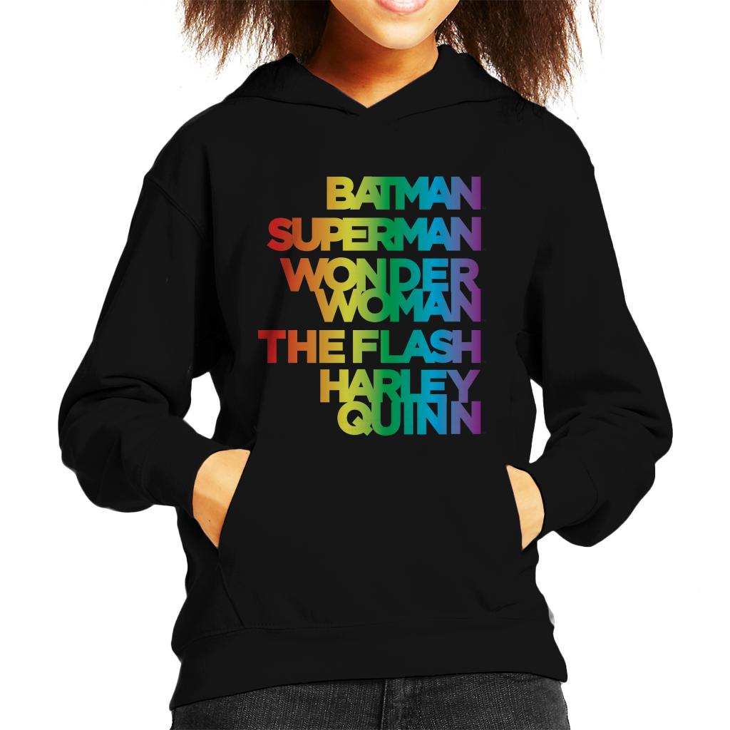 Justice League Characters Rainbow Kid's Hooded Sweatshirt-ALL + EVERY