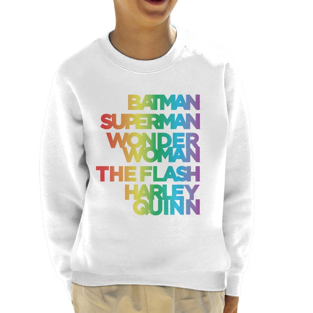 Justice League Characters Rainbow Kid's Sweatshirt-ALL + EVERY