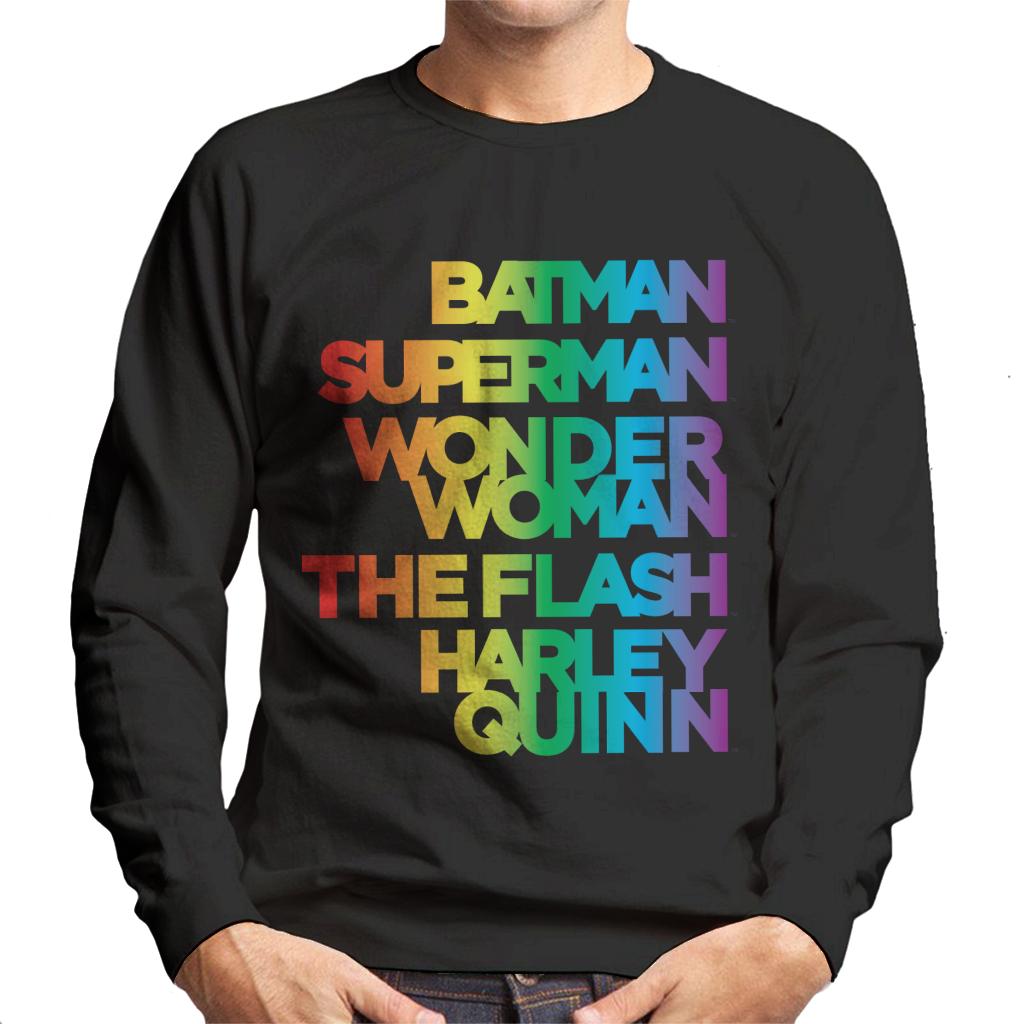 Justice League Characters Rainbow Men's Sweatshirt-ALL + EVERY