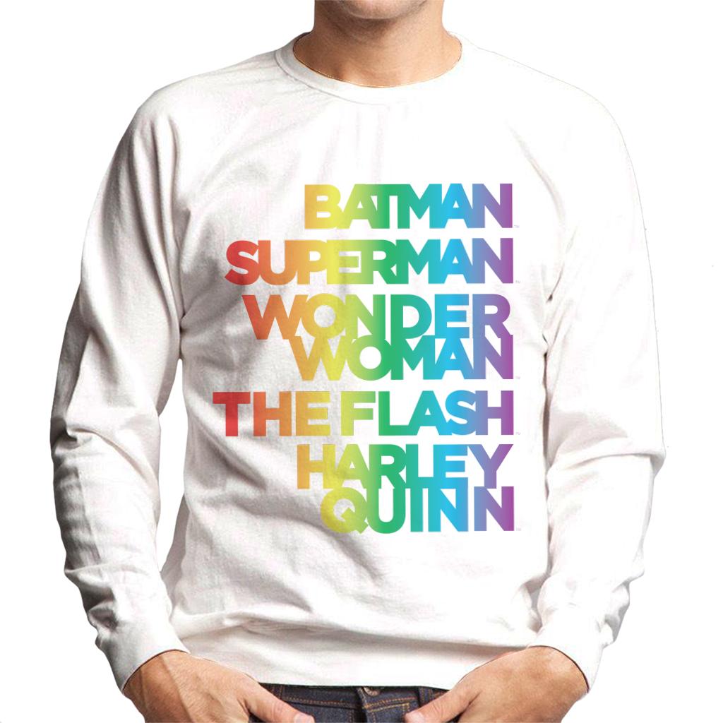 Justice League Characters Rainbow Men's Sweatshirt-ALL + EVERY