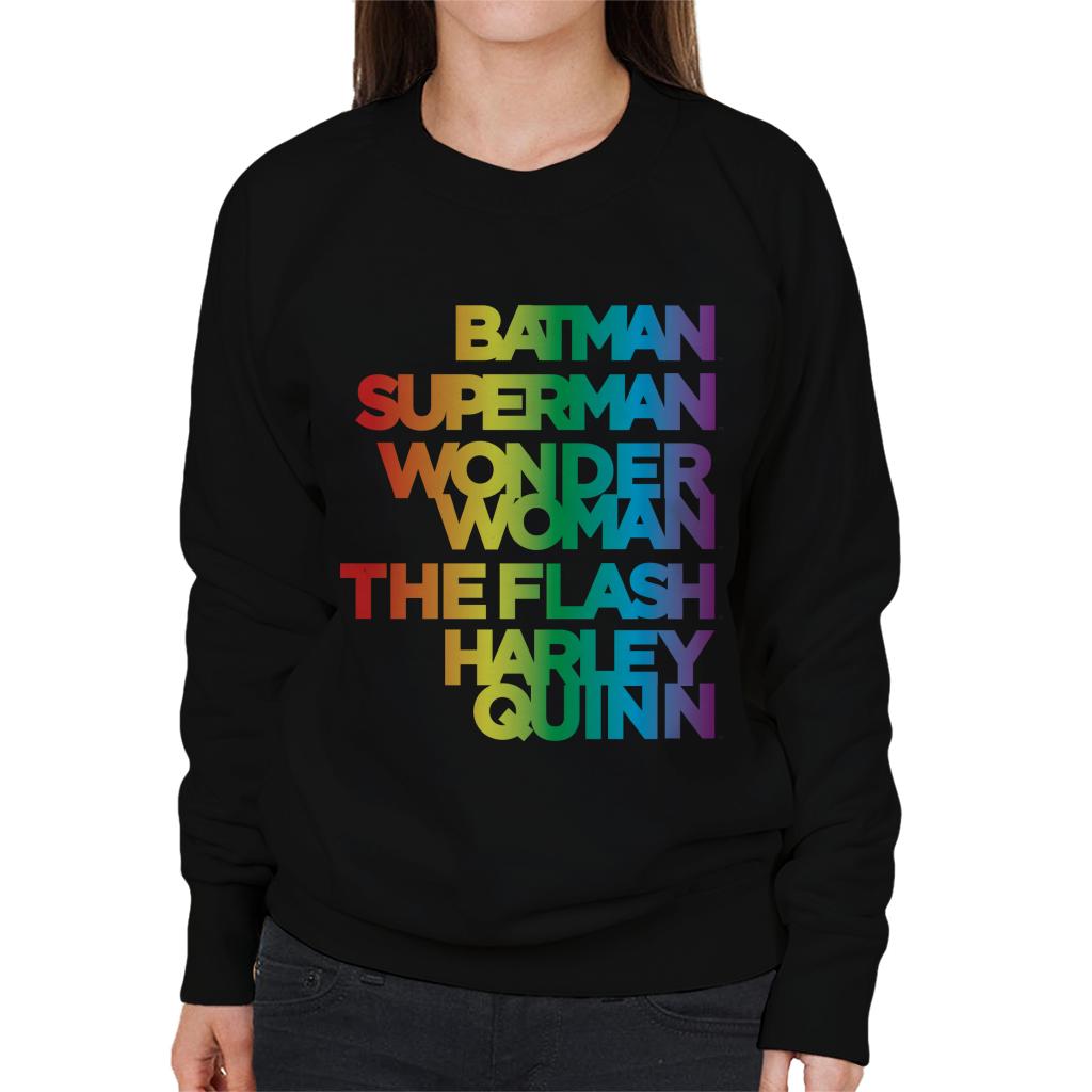 Justice League Characters Rainbow Women's Sweatshirt-ALL + EVERY