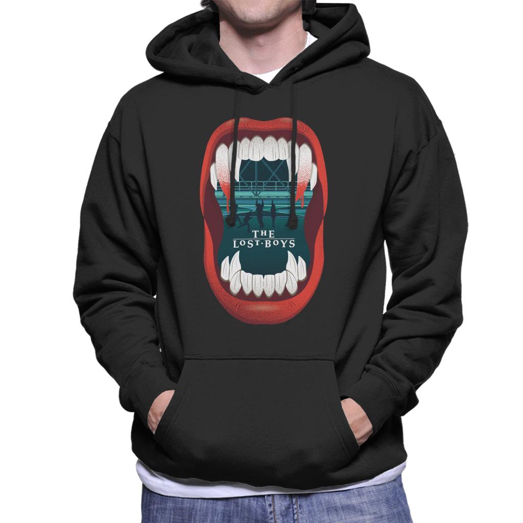 The Lost Boys Fangs Silhouette Men's Hooded Sweatshirt-ALL + EVERY