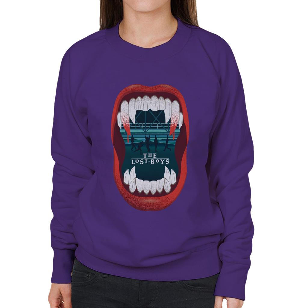 The Lost Boys Fangs Silhouette Women's Sweatshirt-ALL + EVERY