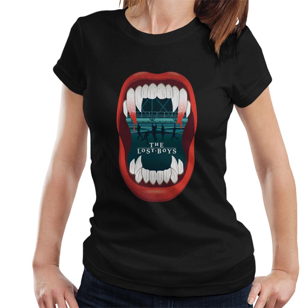 The Lost Boys Fangs Silhouette Women's T-Shirt-ALL + EVERY