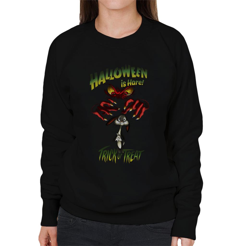 Looney Tunes Halloween Is Here Bugs Bunny Women's Sweatshirt-ALL + EVERY