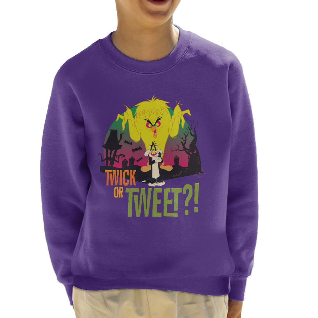 Looney Tunes Halloween Twick Or Tweet Kid's Sweatshirt-ALL + EVERY