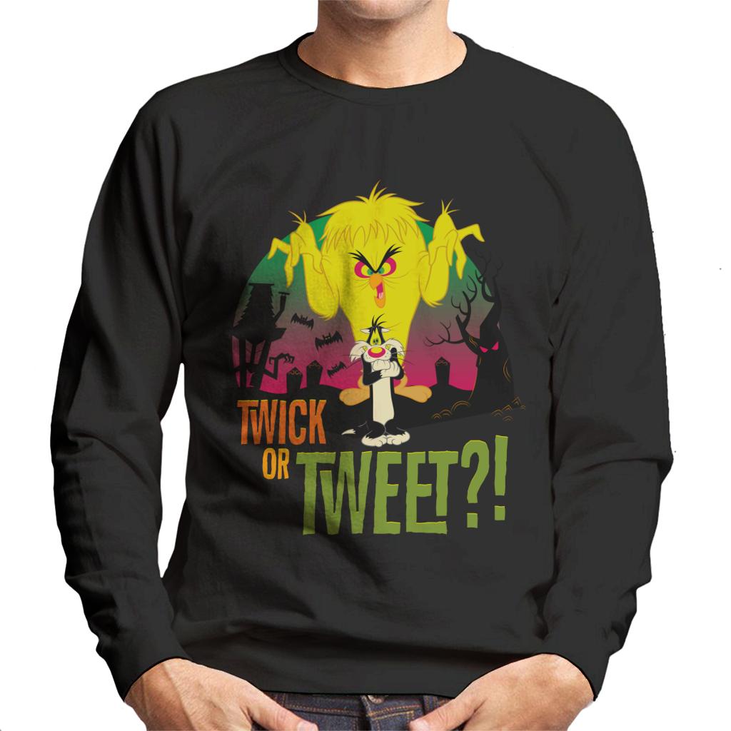 Looney Tunes Halloween Twick Or Tweet Men's Sweatshirt-ALL + EVERY