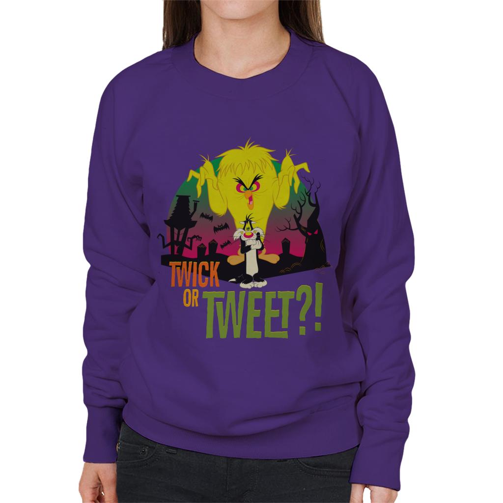 Looney Tunes Halloween Twick Or Tweet Women's Sweatshirt-ALL + EVERY