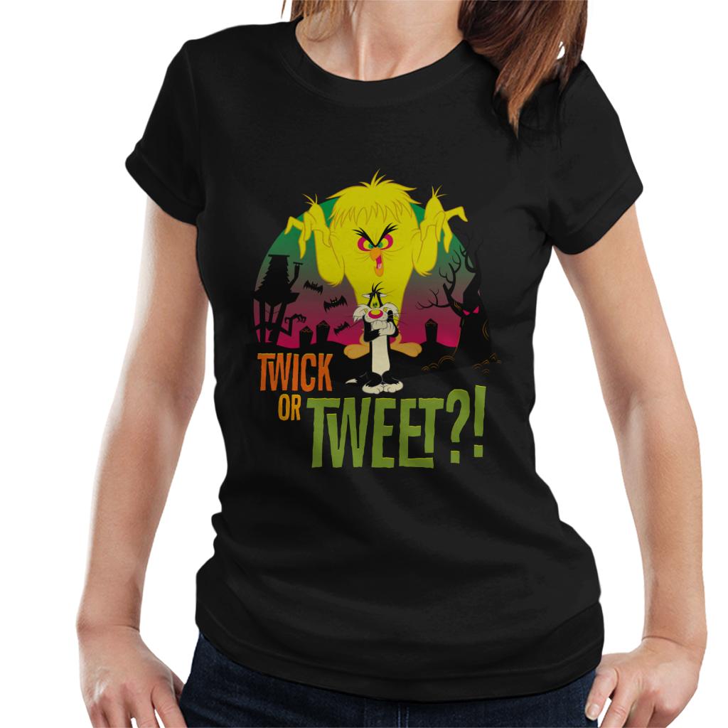 Looney Tunes Halloween Twick Or Tweet Women's T-Shirt-ALL + EVERY