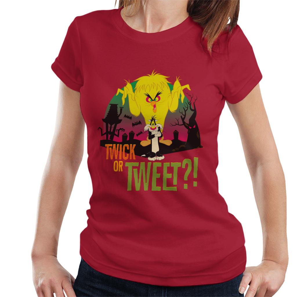 Looney Tunes Halloween Twick Or Tweet Women's T-Shirt-ALL + EVERY