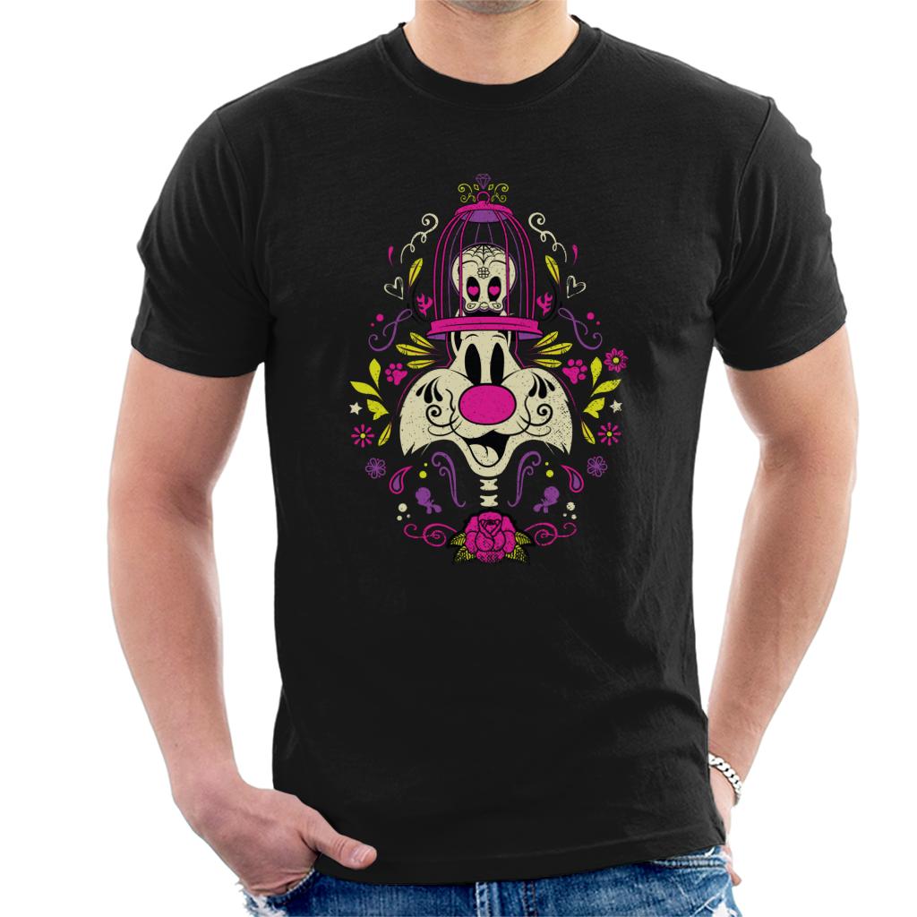 Looney Tunes Halloween Sylvester Tweety Skeleton Men's T-Shirt-ALL + EVERY