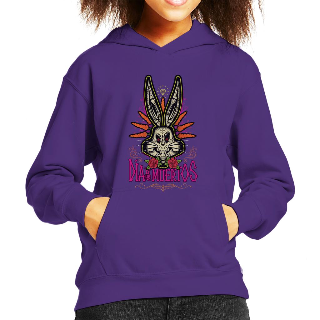 Looney Tunes Halloween Bugs Bunny Dia De Los Muertos Kid's Hooded Sweatshirt-ALL + EVERY