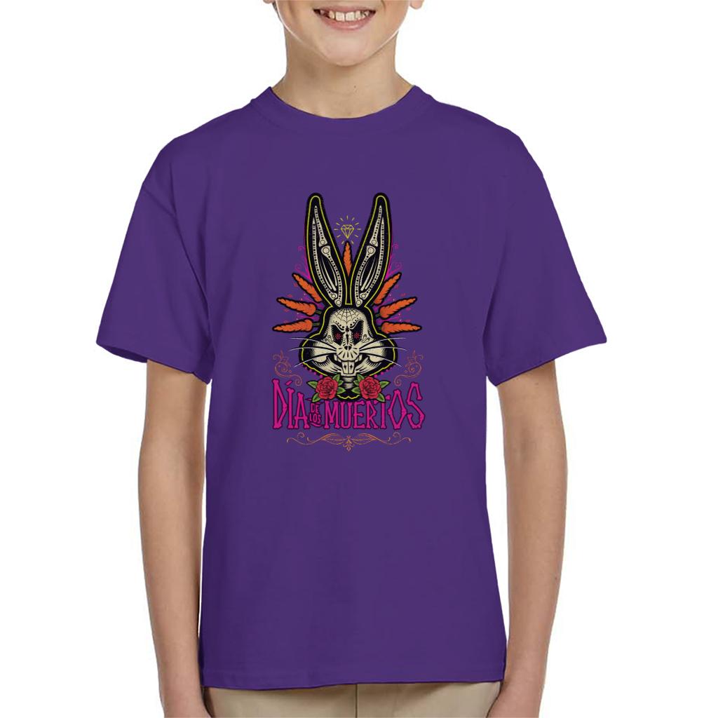 Looney Tunes Halloween Bugs Bunny Dia De Los Muertos Kid's T-Shirt-ALL + EVERY