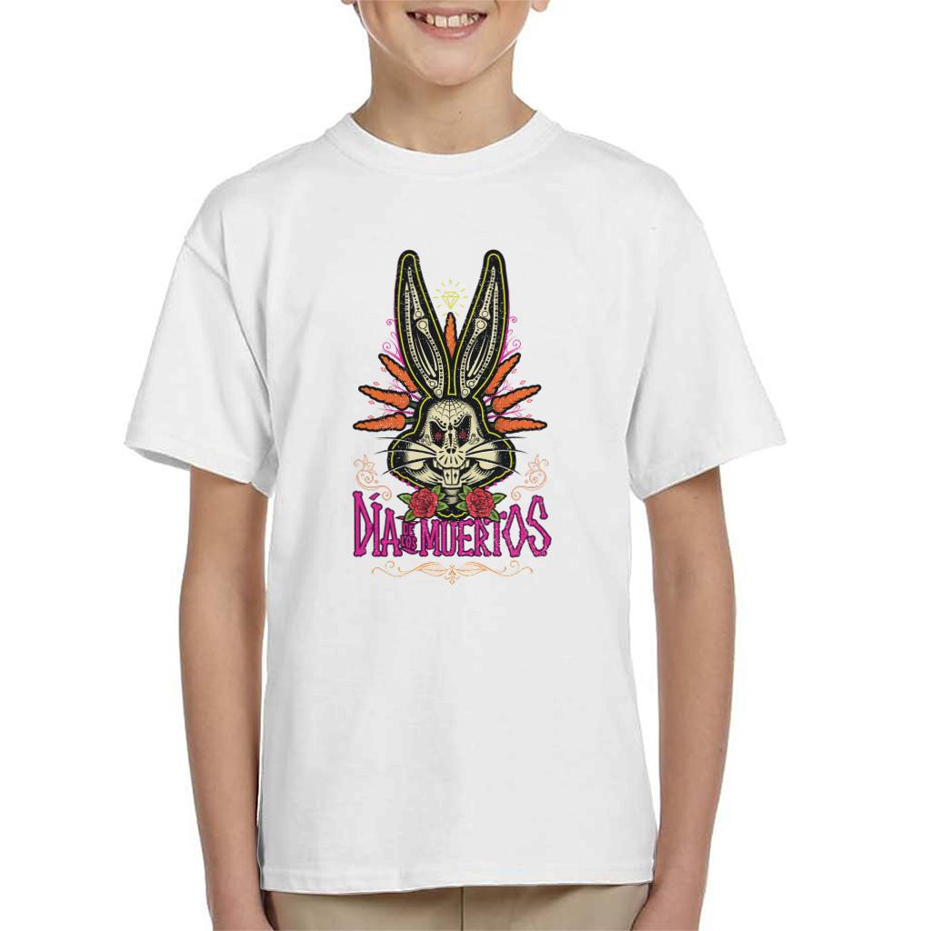 Looney Tunes Halloween Bugs Bunny Dia De Los Muertos Kid's T-Shirt-ALL + EVERY