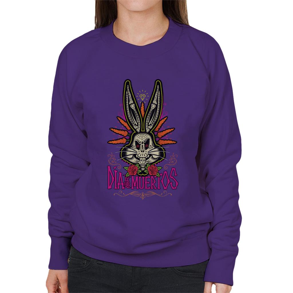 Looney Tunes Halloween Bugs Bunny Dia De Los Muertos Women's Sweatshirt-ALL + EVERY