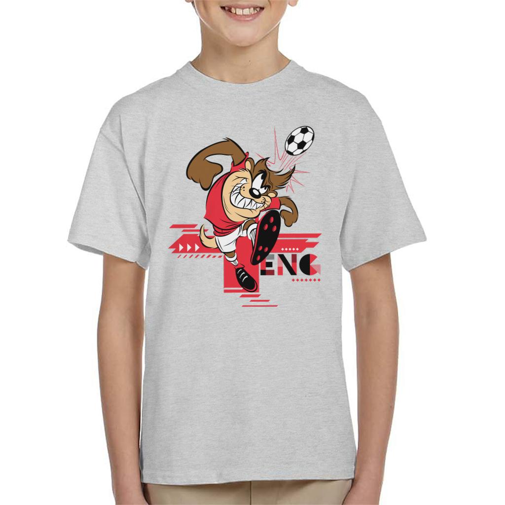 Looney Tunes Football Taz For England Header Kid's T-Shirt-ALL + EVERY