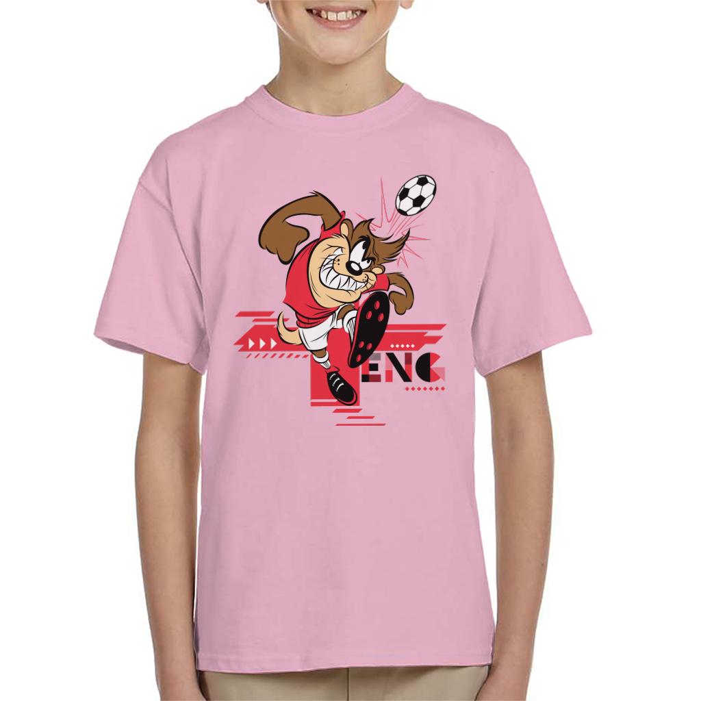 Looney Tunes Football Taz For England Header Kid's T-Shirt-ALL + EVERY