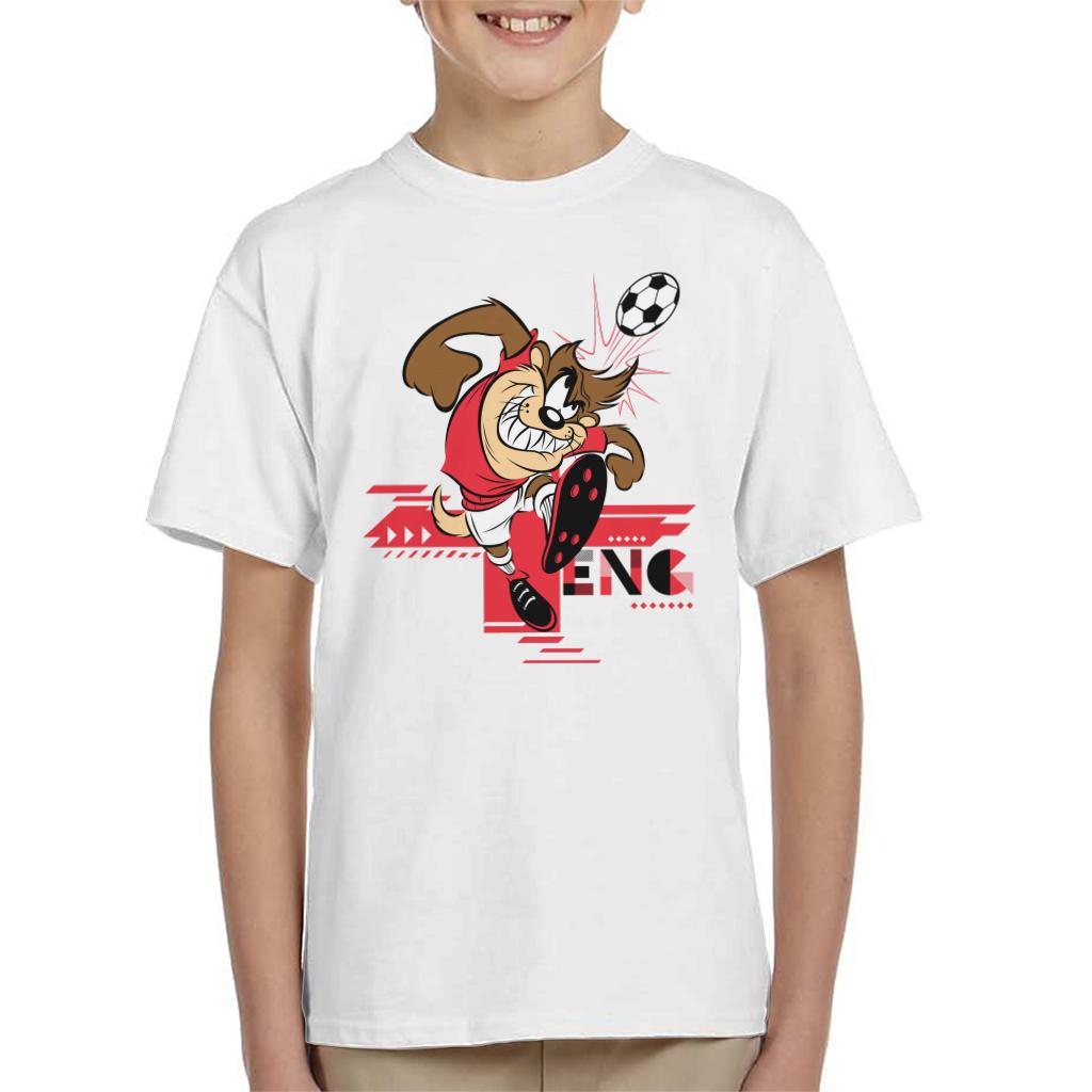 Looney Tunes Football Taz For England Header Kid's T-Shirt-ALL + EVERY