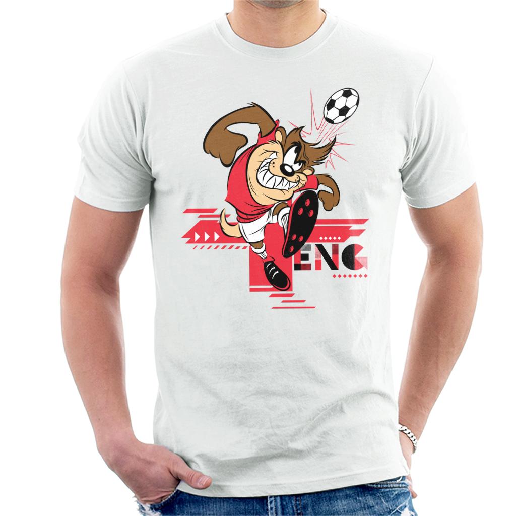 Looney Tunes Football Taz For England Header Men's T-Shirt-ALL + EVERY