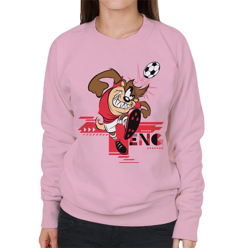 Looney Tunes Football Taz For England Header Women's Sweatshirt-ALL + EVERY