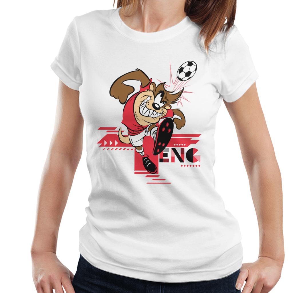 Looney Tunes Football Taz For England Header Women's T-Shirt-ALL + EVERY